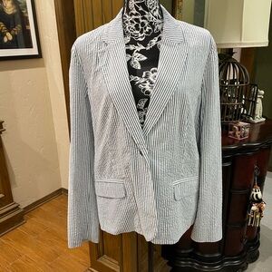 J Jill seersucker striped summer jacket
